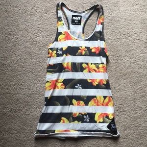 Striped tropical tank top (xs)